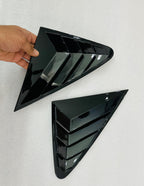 Black Virtus Side Window Louvers,Light Weight Rear Window Shutter ABS Plastic for Car Side Window Louver, Rear Window Shutter Scrape Resistant 2 Pieces