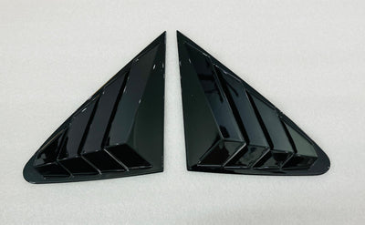 Black Virtus Side Window Louvers,Light Weight Rear Window Shutter ABS Plastic for Car Side Window Louver, Rear Window Shutter Scrape Resistant 2 Pieces