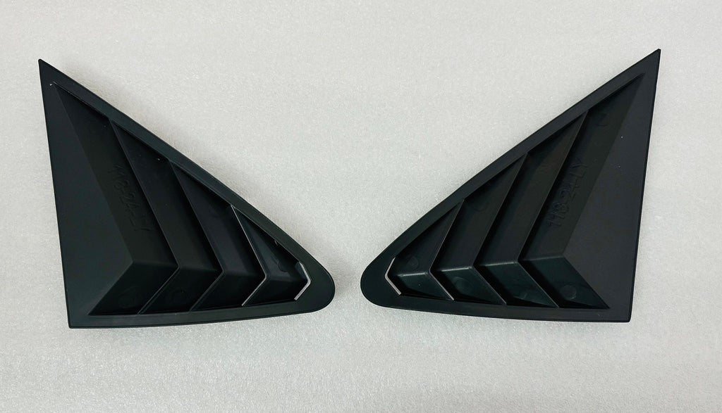 Black Virtus Side Window Louvers,Light Weight Rear Window Shutter ABS Plastic for Car Side Window Louver, Rear Window Shutter Scrape Resistant 2 Pieces