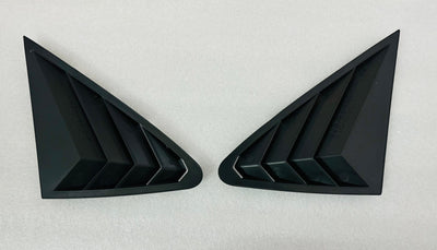Black Virtus Side Window Louvers,Light Weight Rear Window Shutter ABS Plastic for Car Side Window Louver, Rear Window Shutter Scrape Resistant 2 Pieces