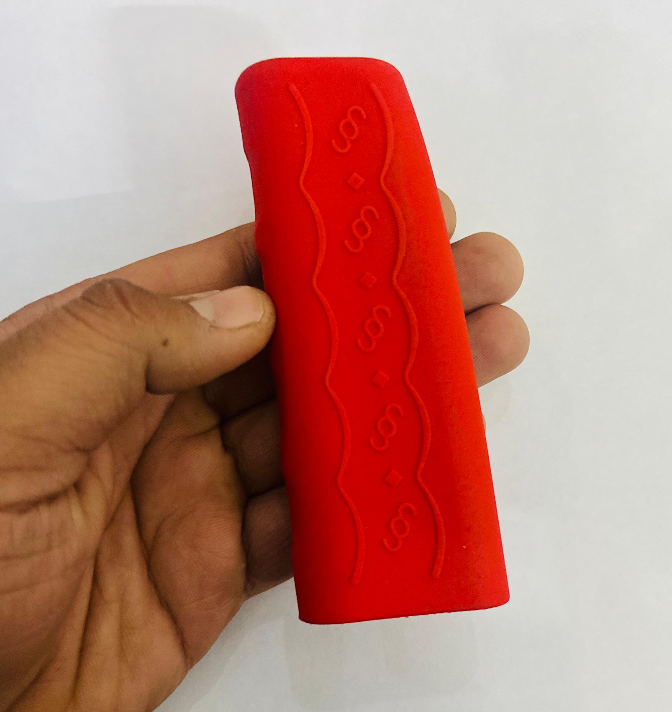 Silicone Car Handbrake Cover Anti-slip Hand Brake Cover Wear-resistant Hand Brake Protector Wave Shaped Auto Interior Accessories (RED SILICONE HANDBRAKE COVER)