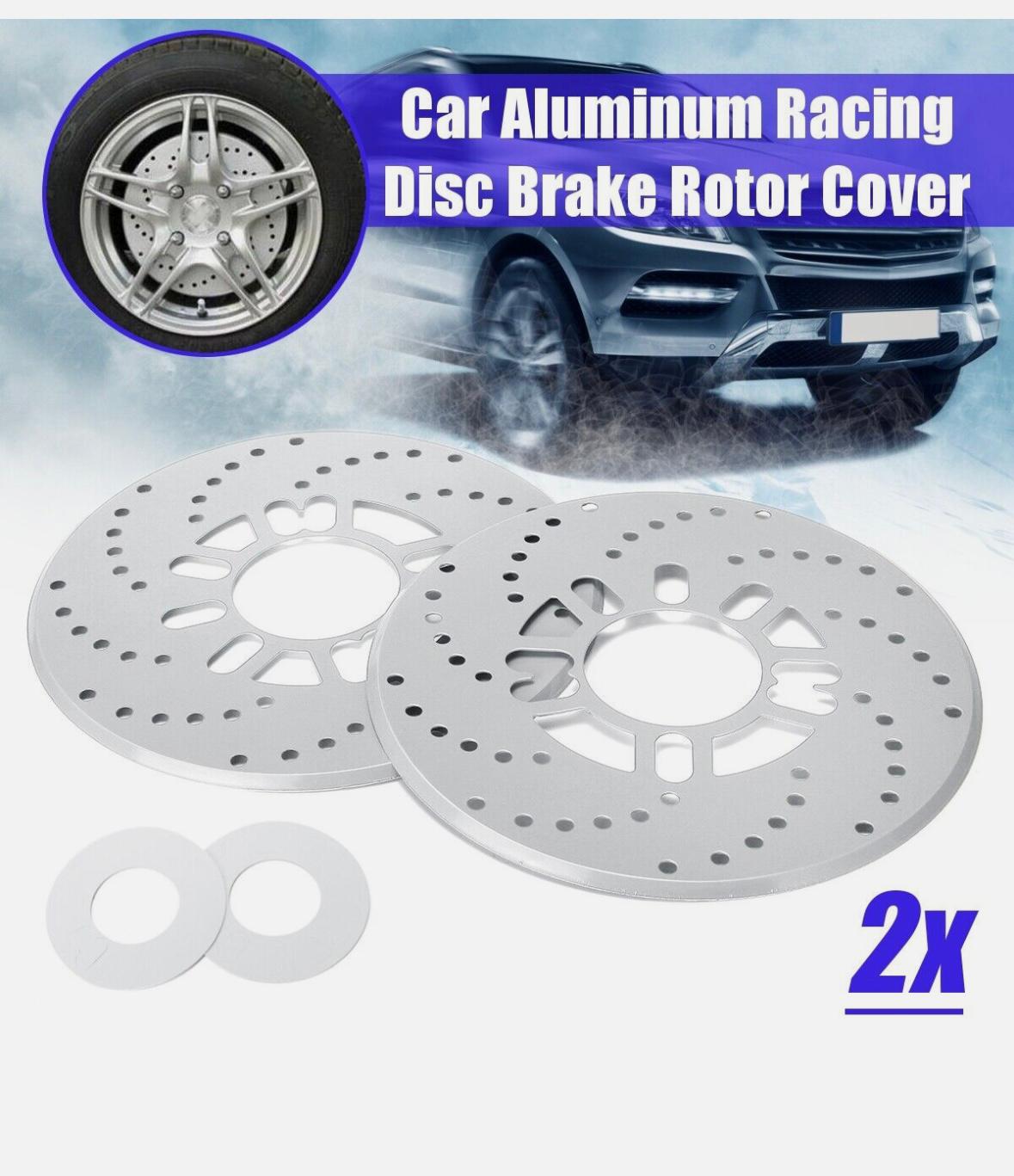 SILVER DISC PLATE ALLOY Disc Brake Cover Car Retrofit Protector Adapter Aluminum Auto Car Wheel Decorative Brakes