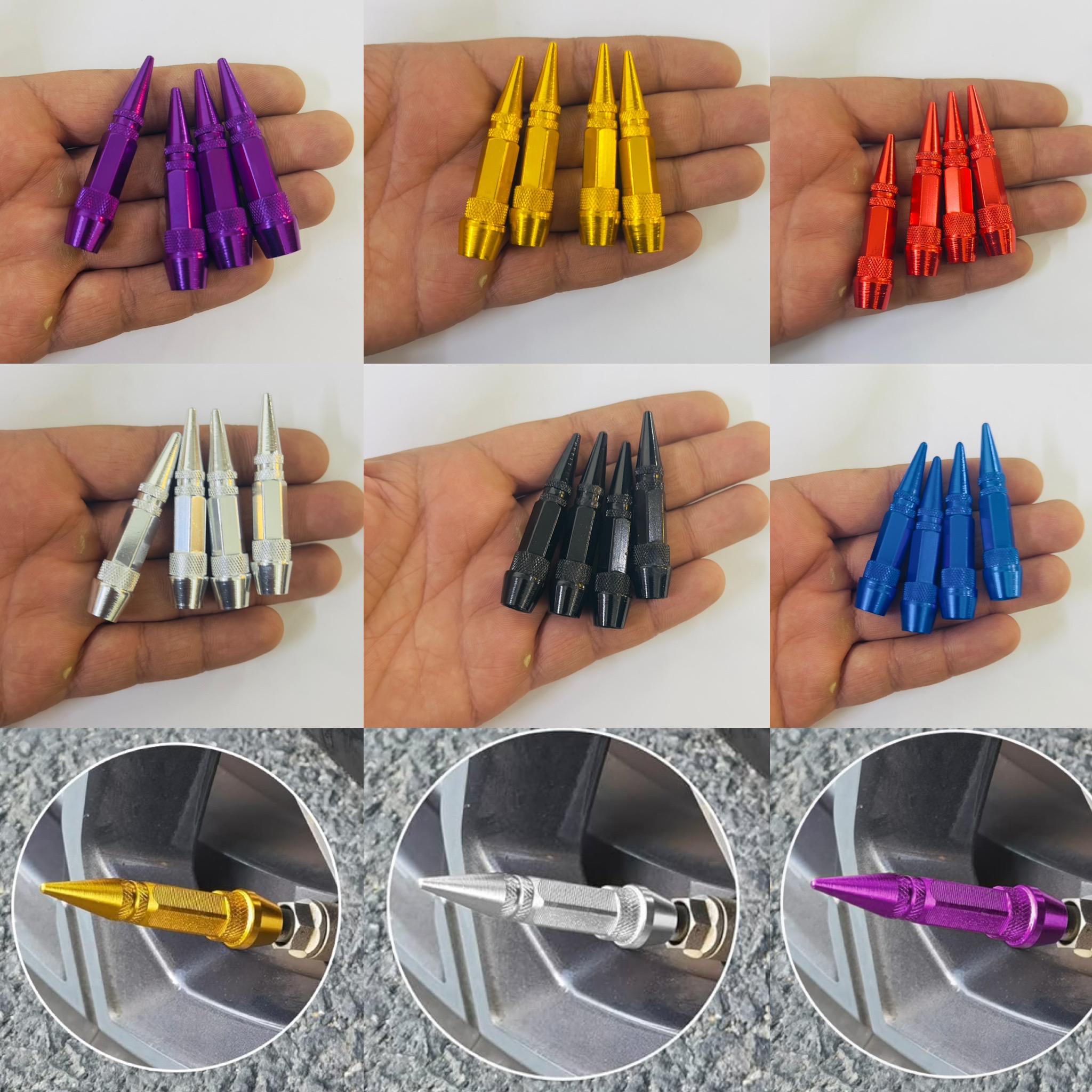 Long Impale Spiked Valve Caps Stem,Air Caps Aluminum Alloy Cool Tire Valve Caps for Cars,SUVs Trucks Bicycles and Motorcycles Tyre Valve
