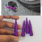 Long Impale Spiked Valve Caps Stem,Air Caps Aluminum Alloy Cool Tire Valve Caps for Cars,SUVs Trucks Bicycles and Motorcycles Tyre Valve (4PC PURPLE TYRE Valve)