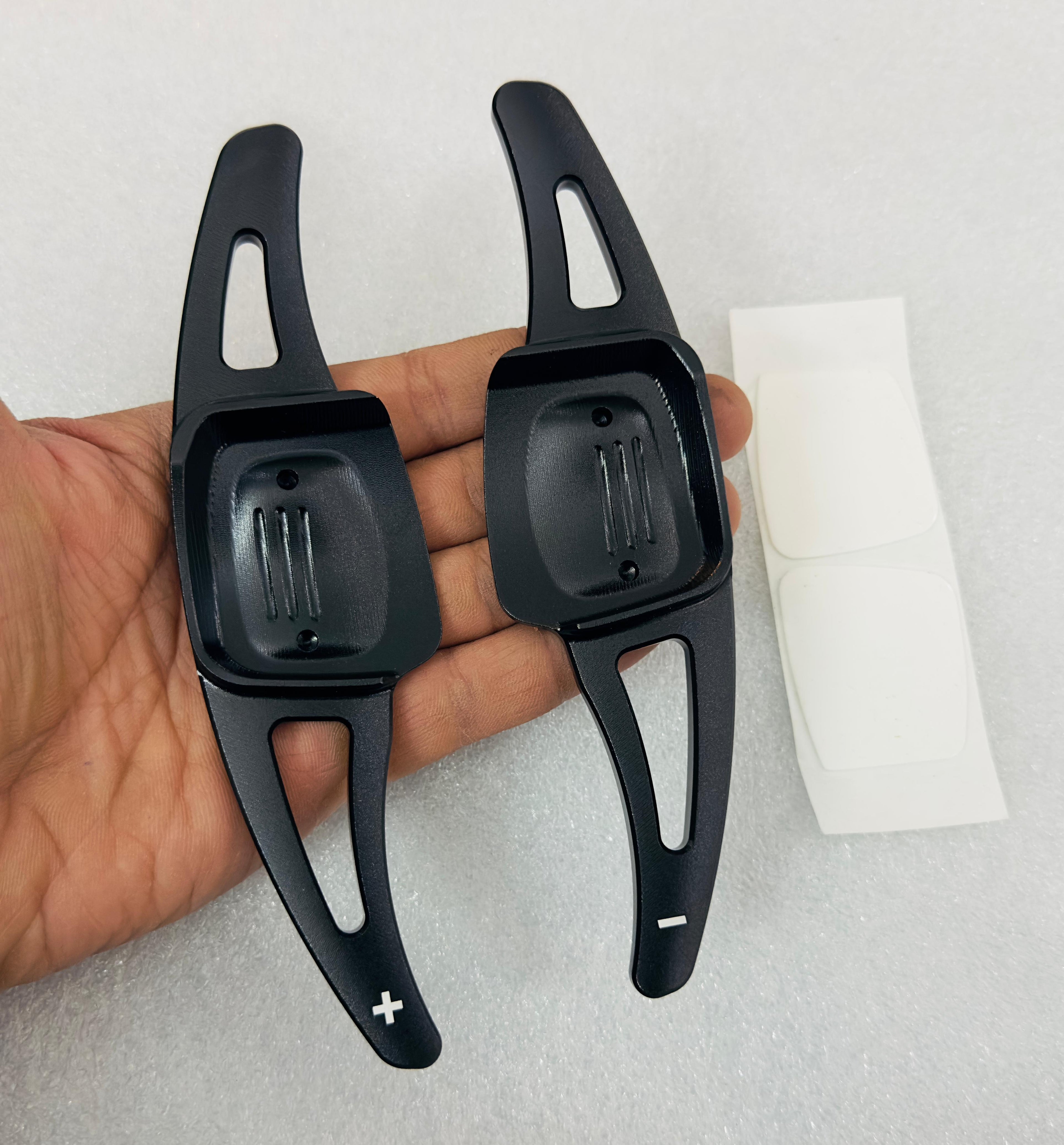 CNC Metal BLACK Virtus Paddle Shifter Aluminium Alloy Interior Styling Parts Extensions Compatible with Car VW Virtus Steering Wheel Paddle Shifter Cover.
