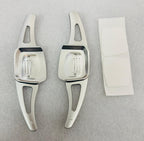 CNC Metal SILVER Virtus Paddle Shifter Aluminium Alloy Interior Styling Parts Extensions Compatible with Car VW Virtus Steering Wheel Paddle Shifter Cover.