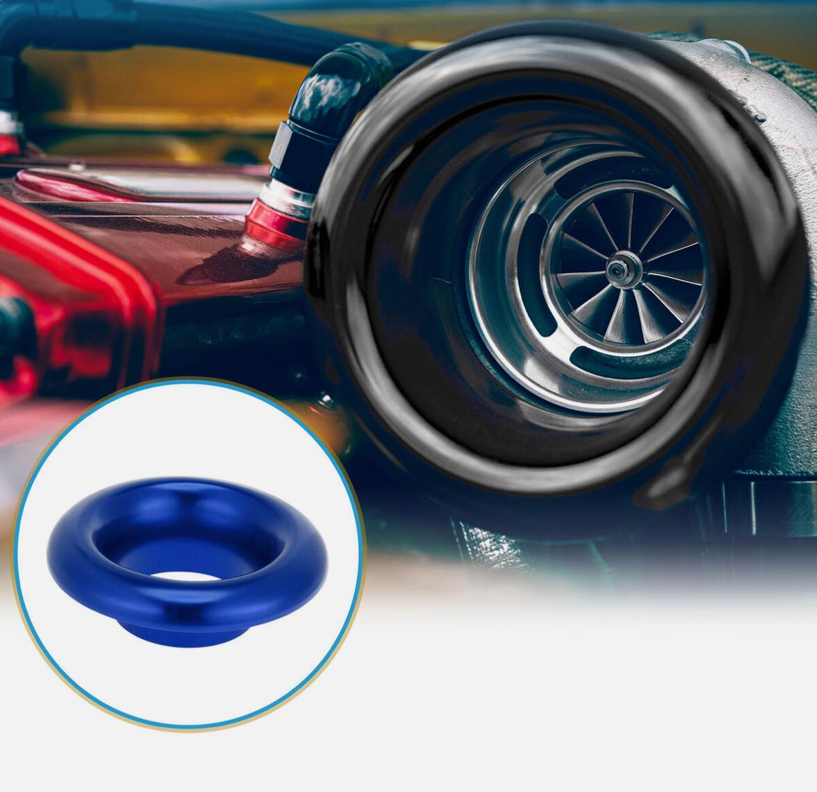 Cold Air Compressor Velocity Stack Turbo Inlet Horn Kit Aluminum Alloy Short Cold Air Engine Intake Speed Flow Turbo Horn Stack (BLUE COLD AIR COMPRESSOR)