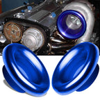 Cold Air Compressor Velocity Stack Turbo Inlet Horn Kit Aluminum Alloy Short Cold Air Engine Intake Speed Flow Turbo Horn Stack (BLUE COLD AIR COMPRESSOR)