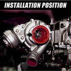 Cold Air Compressor Velocity Stack Turbo Inlet Horn Kit Aluminum Alloy Short Cold Air Engine Intake Speed Flow Turbo Horn Stack (RED COLD AIR COMPRESSOR)