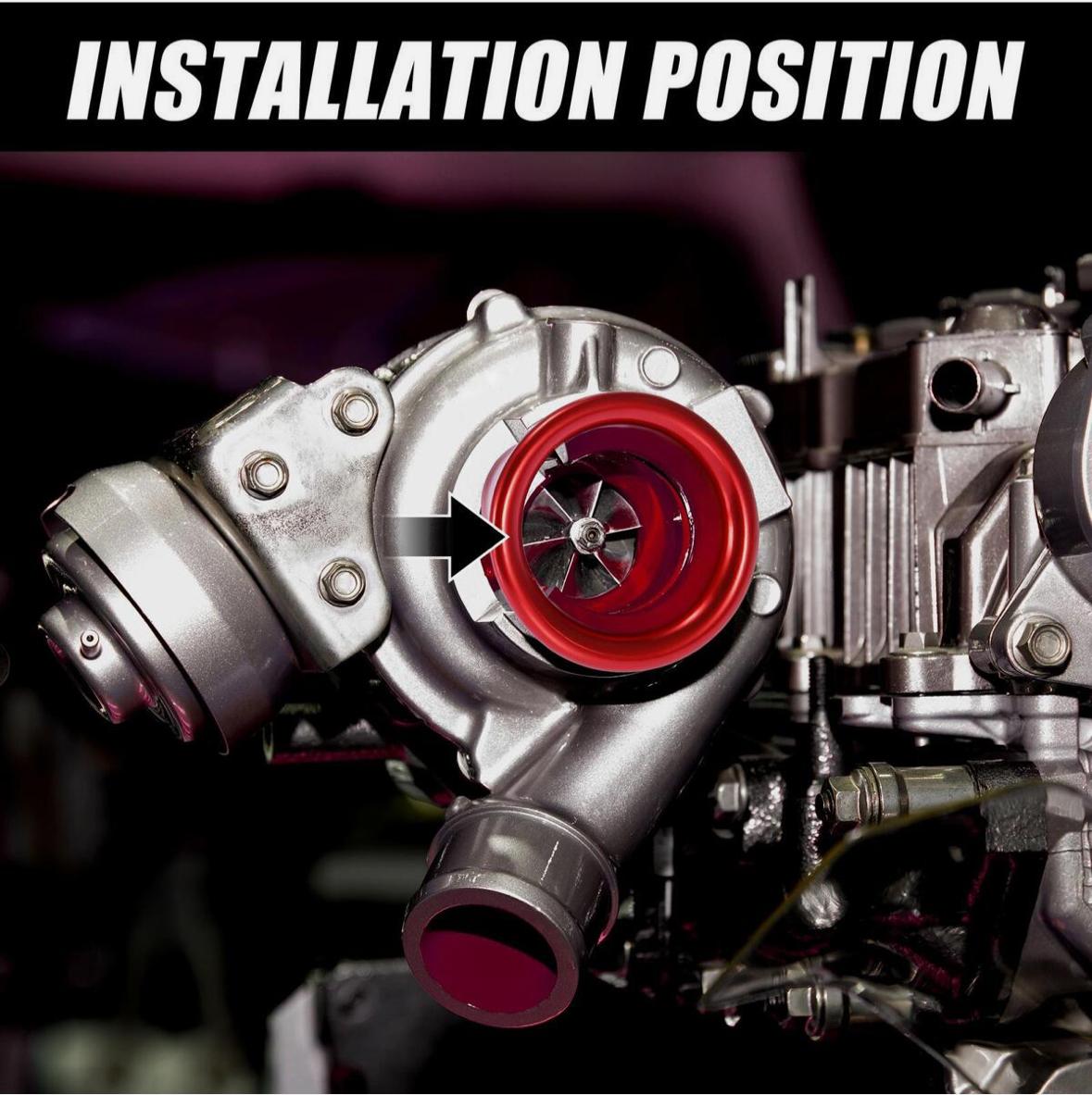 Cold Air Compressor Velocity Stack Turbo Inlet Horn Kit Aluminum Alloy Short Cold Air Engine Intake Speed Flow Turbo Horn Stack (RED COLD AIR COMPRESSOR)