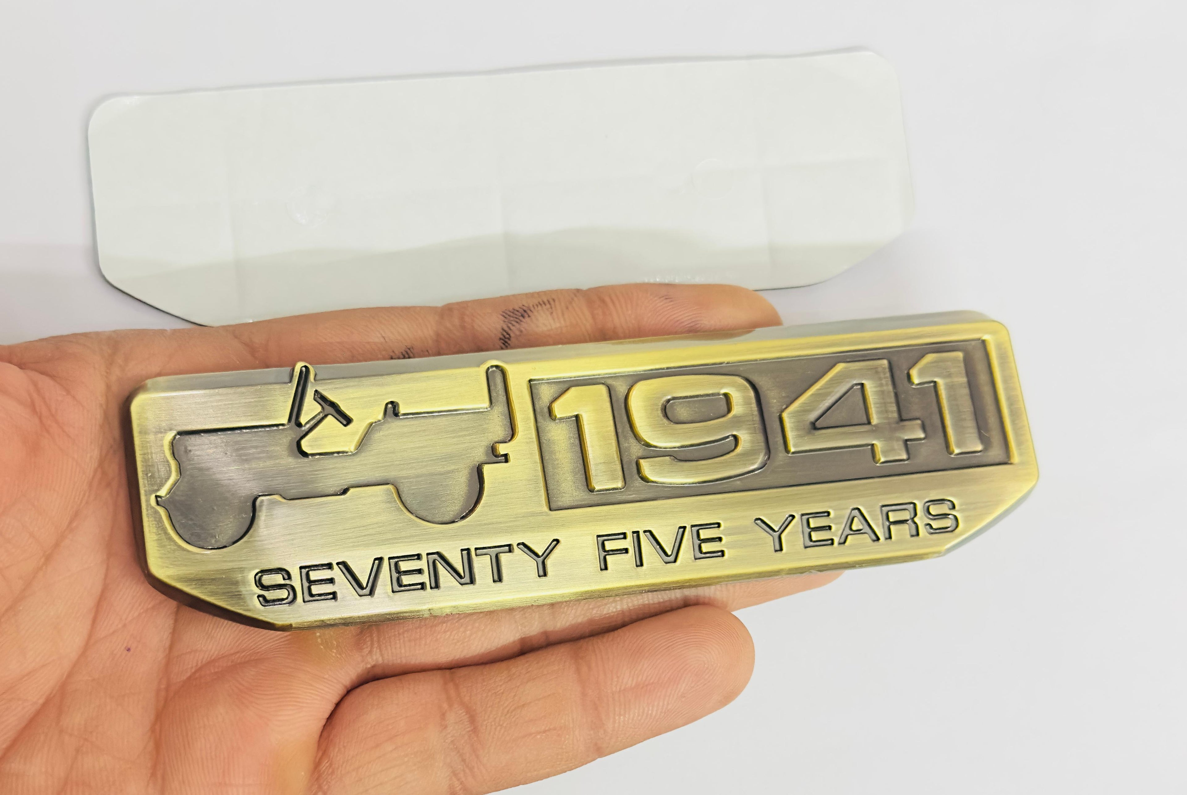 1941 Full Golden Sticker 4x4 Full TIME Metal Logo 15cmx2.5cm Car Metal Emblem 3D Badge Auto Racing Sport Sticker Grand Tourer Decal-1 Piece