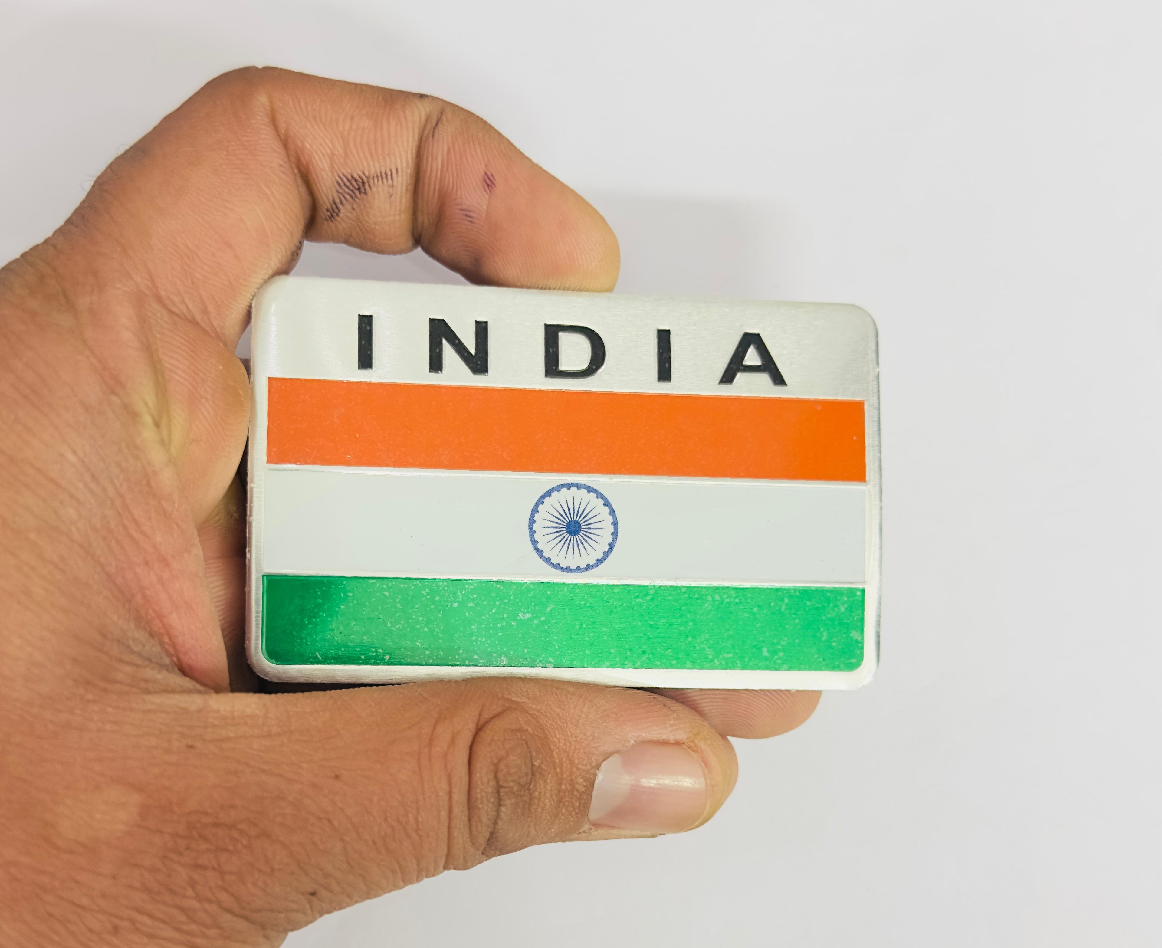 Flag Metal Sticker Big IND Flag (5cmx8cm) 3D Metal Fllag Logo IND Logo Emblem 3D Badge Auto Racing Sport Sticker Decal for Cars & Bikes Attractive Decor