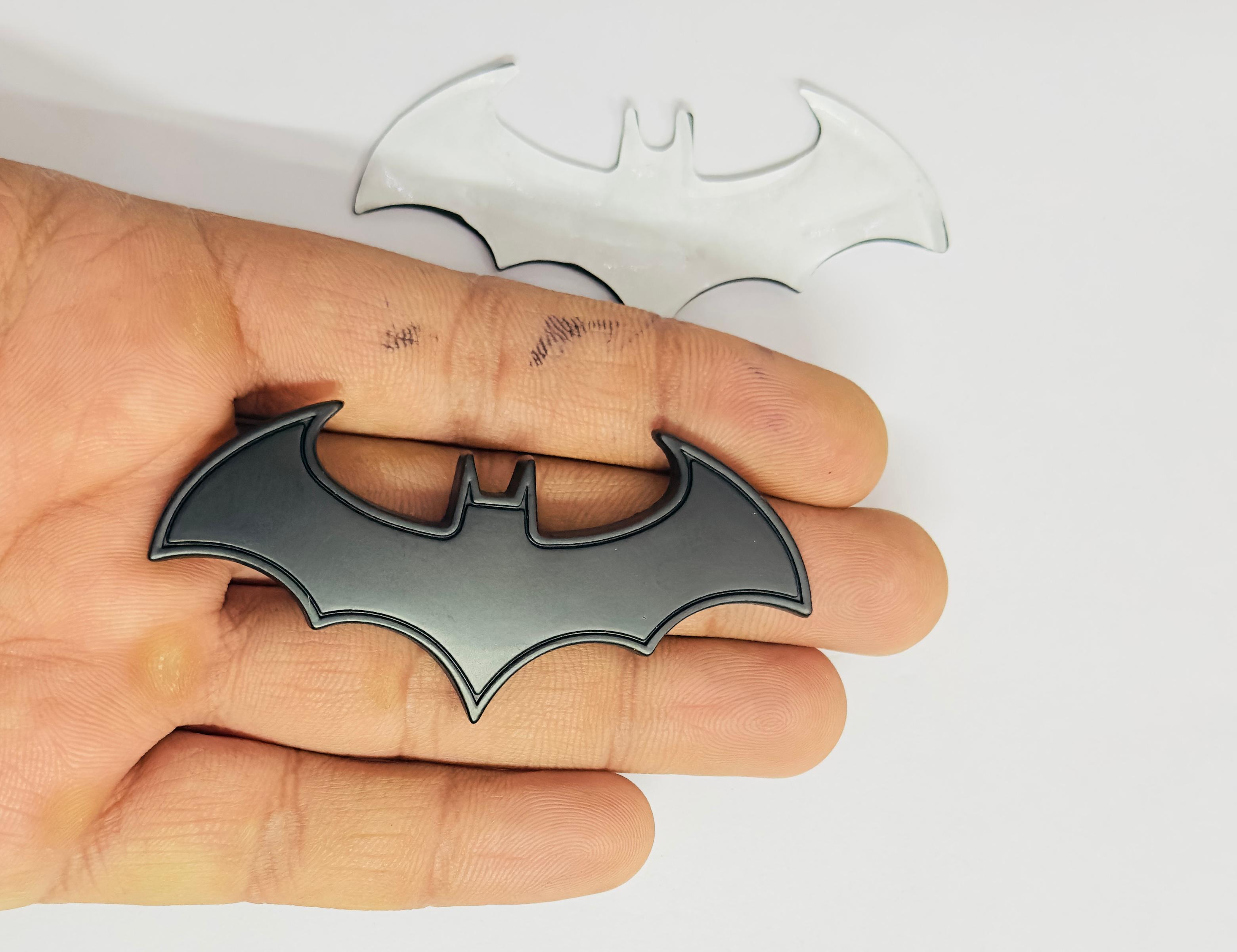 Full Black Batman 3D Badge Emblem for Matte 8cmx4cm Self-Adhesive Non-Rusting Sticker Plated Decal Waterproof Fender Logo Universal Logo-1 Piece