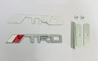 Car Bike Laptop Metal 3D Logo TRD/TRD Long Car Emblems Metal Lo.go, 3D Badge Auto Racing Sport Sticker Universal Grand Tourer Decal. (Chrome Carbon Long TRD Grill Logo 14X2.5)