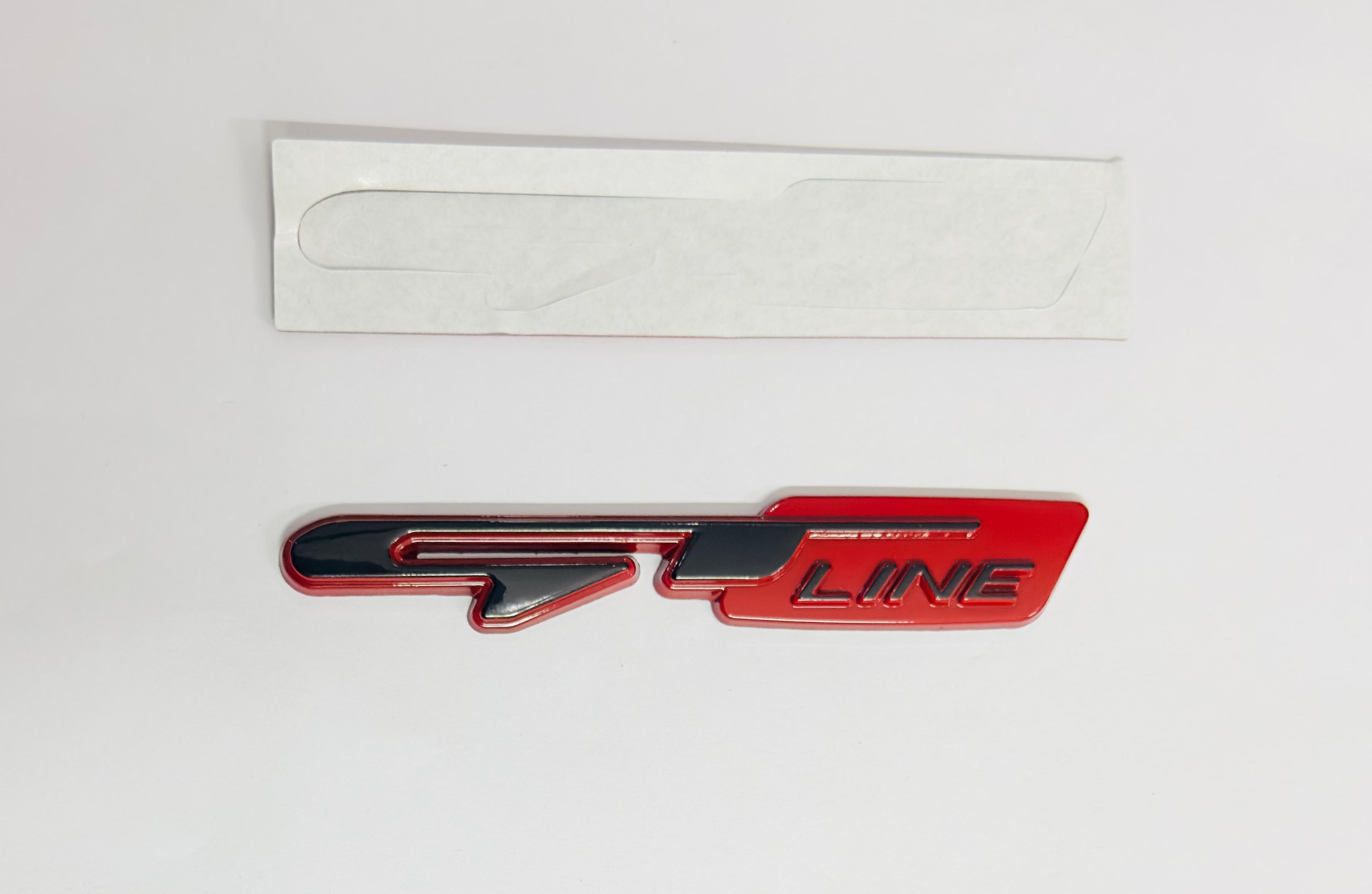 Black-Red GT Line 3D Logo (11cmx2cm) GT Line Sticker for Car Bike Laptop Emblem 3D Badge Decorative Sticker Universal Auto Racing Sport Logo Grand Tourer Decal.
