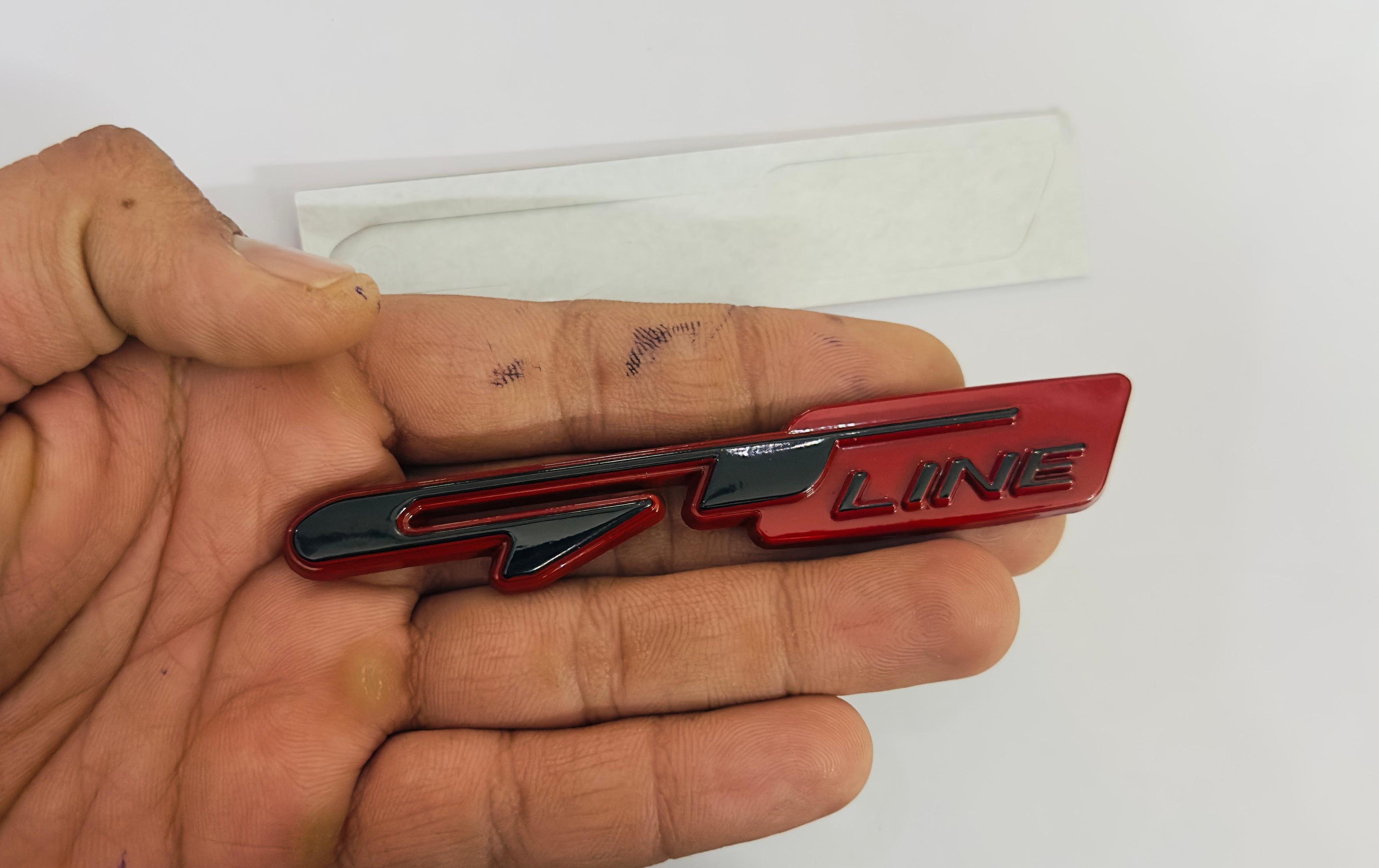 Black-Red GT Line 3D Logo (11cmx2cm) GT Line Sticker for Car Bike Laptop Emblem 3D Badge Decorative Sticker Universal Auto Racing Sport Logo Grand Tourer Decal.
