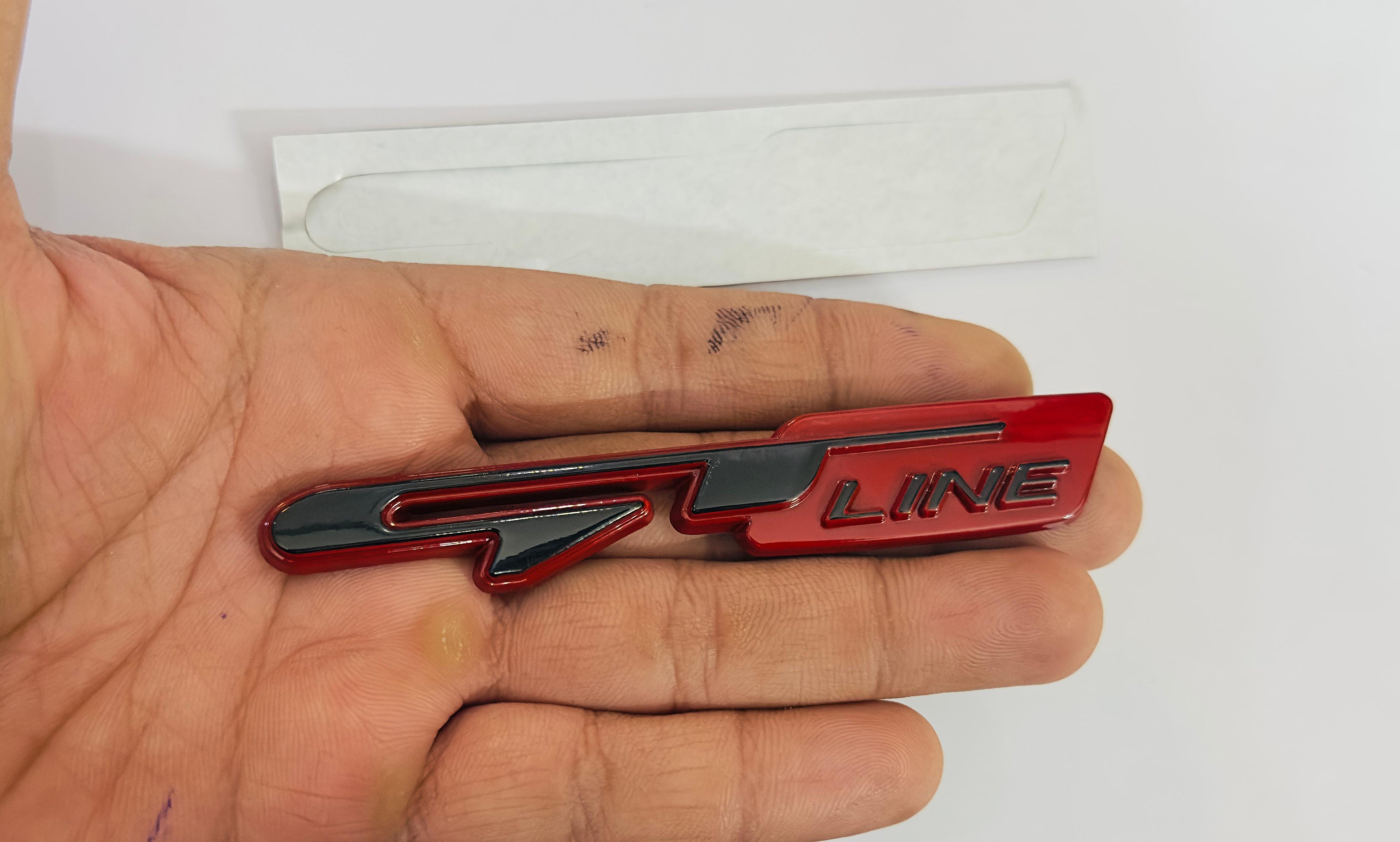 Black-Red GT Line 3D Logo (11cmx2cm) GT Line Sticker for Car Bike Laptop Emblem 3D Badge Decorative Sticker Universal Auto Racing Sport Logo Grand Tourer Decal.