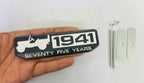 1941- Black White Grill Sticker 4x4 Full TIME Metal Logo 15cmx2.5cm Car Metal Emblem 3D Badge Auto Racing Sport Sticker Grand Tourer Decal-1 Piece