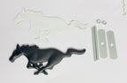 BLACK Horse 3D Grill Logo (16cmx6cm) for Car Bike Laptop Emblem, Horse Grill Sticker 3D-Badge Auto Racing Sport Logo Grand Tourer Decal Auto Accessories 1PC.