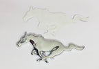 Chrome Horse 3D Logo (16cmx6cm) for Car Bike Laptop Emblem, Horse Sticker 3D Badge Auto Racing Sport Logo Grand Tourer Decal Auto Accessories.
