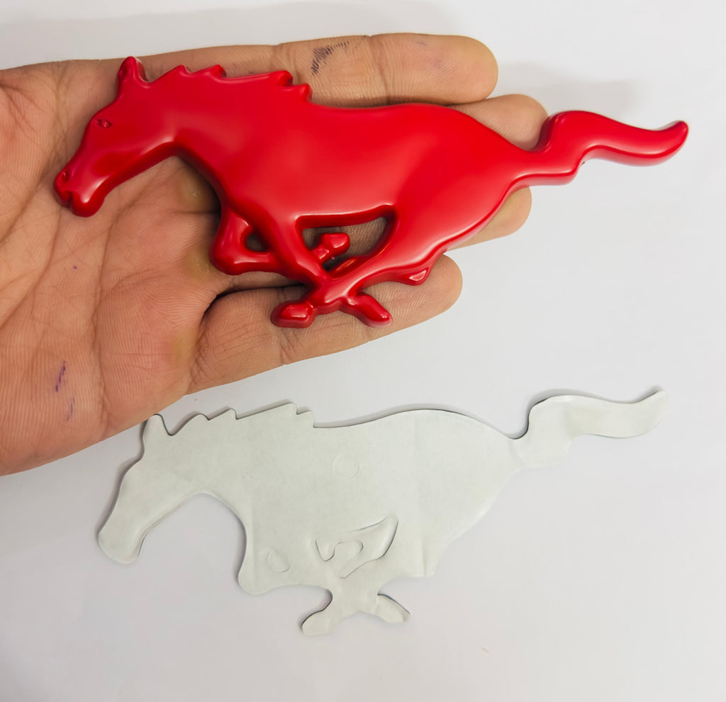 Golden Horse 3D Logo (16cmx6cm) for Car Bike Laptop Emblem, Horse Sticker 3D Badge Auto Racing Sport Logo Grand Tourer Decal Auto Accessories.