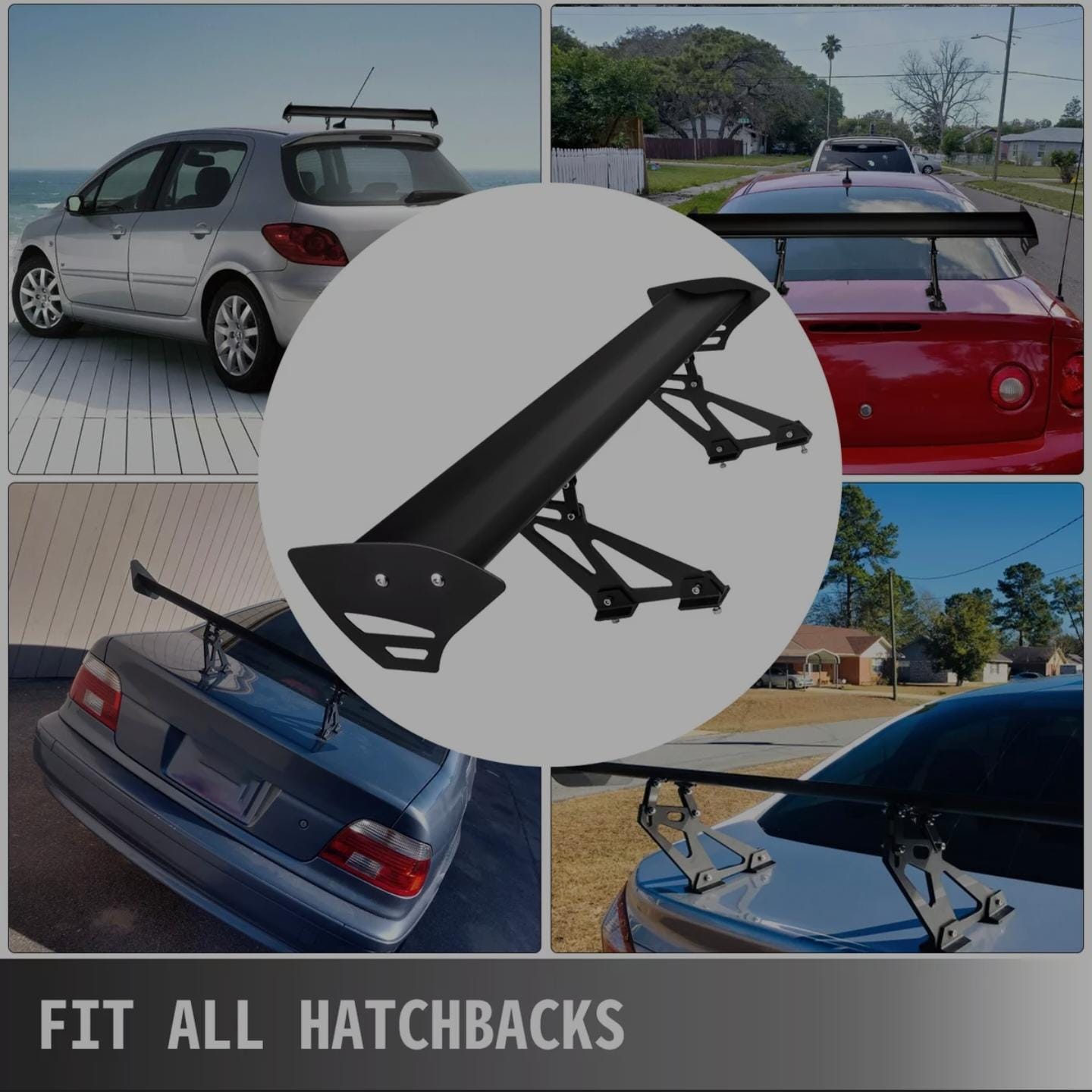 GT Big SPOIILER Single Rearr GT Wing 44" Lightweight Spoilerr Rear Car Rear Wing Spoiler Single-Deck Aluminum Spoiiler Wiing Spoilerr 1 Piece