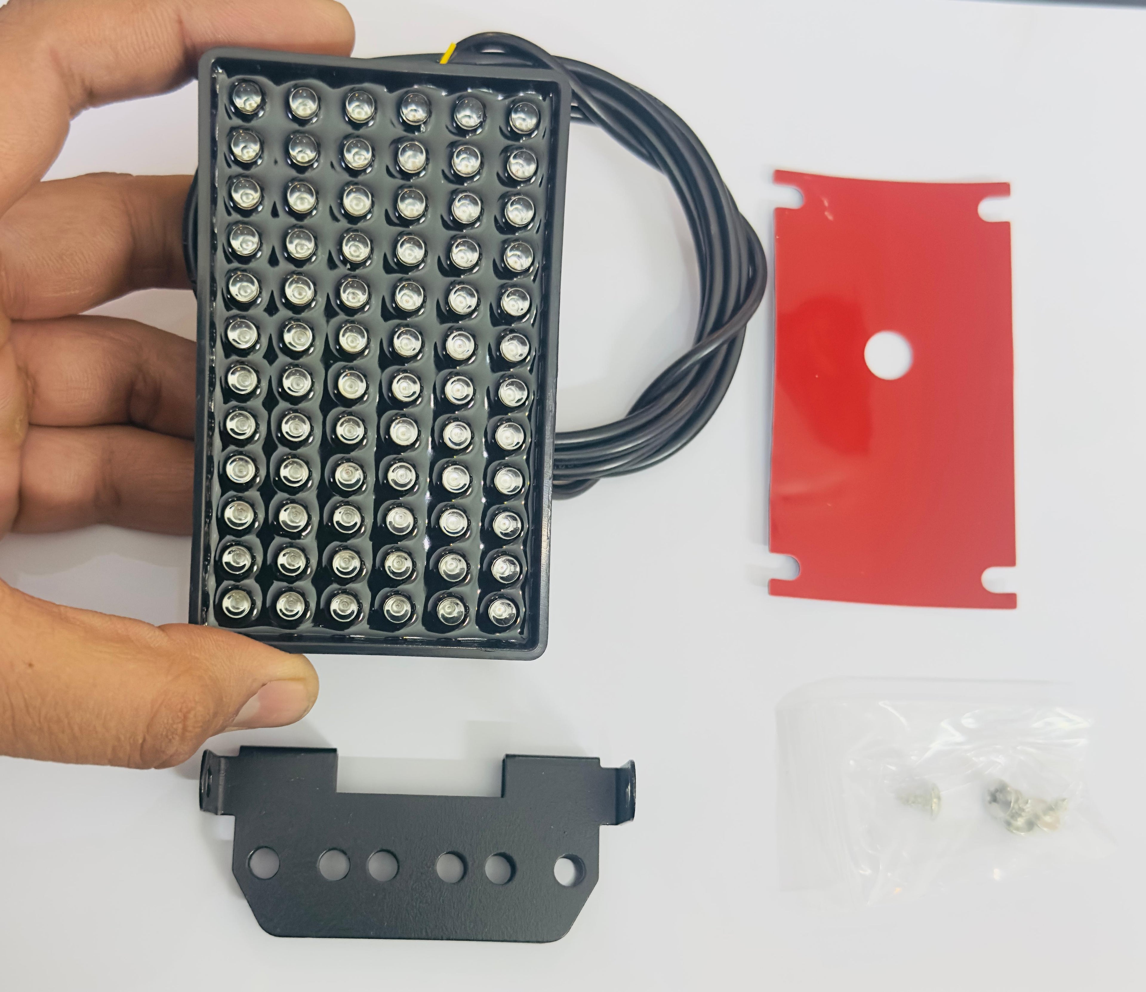 F1 FLASHING TAIL BRAKE LIGHTS F1 Style 12V DRL Stop Safety Lamp Car Motor LED Rear Flashing Tail Fog stop Light (72 LED F1 LIGHT BLACK GLASS)