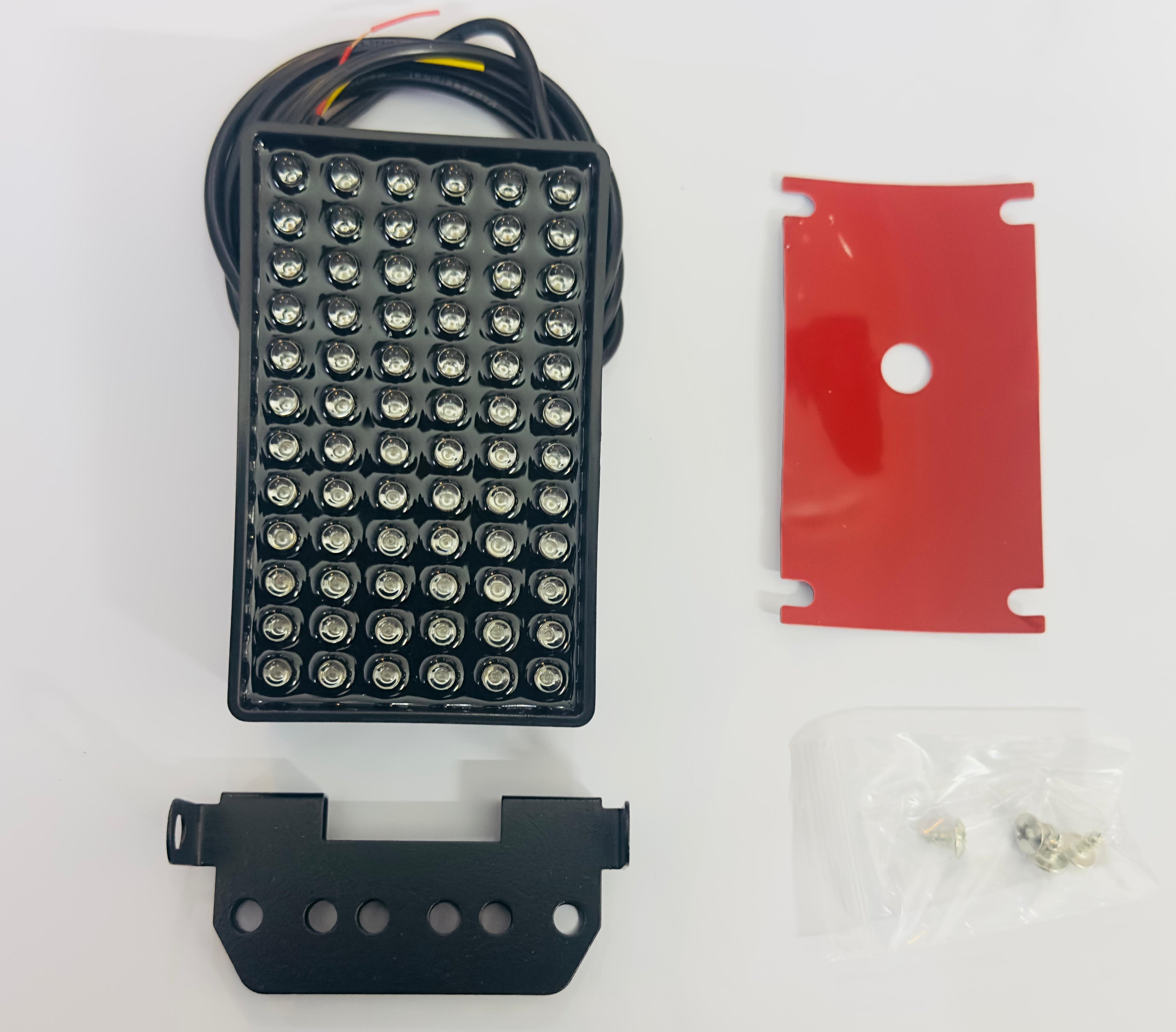 F1 FLASHING TAIL BRAKE LIGHTS F1 Style 12V DRL Stop Safety Lamp Car Motor LED Rear Flashing Tail Fog stop Light (72 LED F1 LIGHT BLACK GLASS)