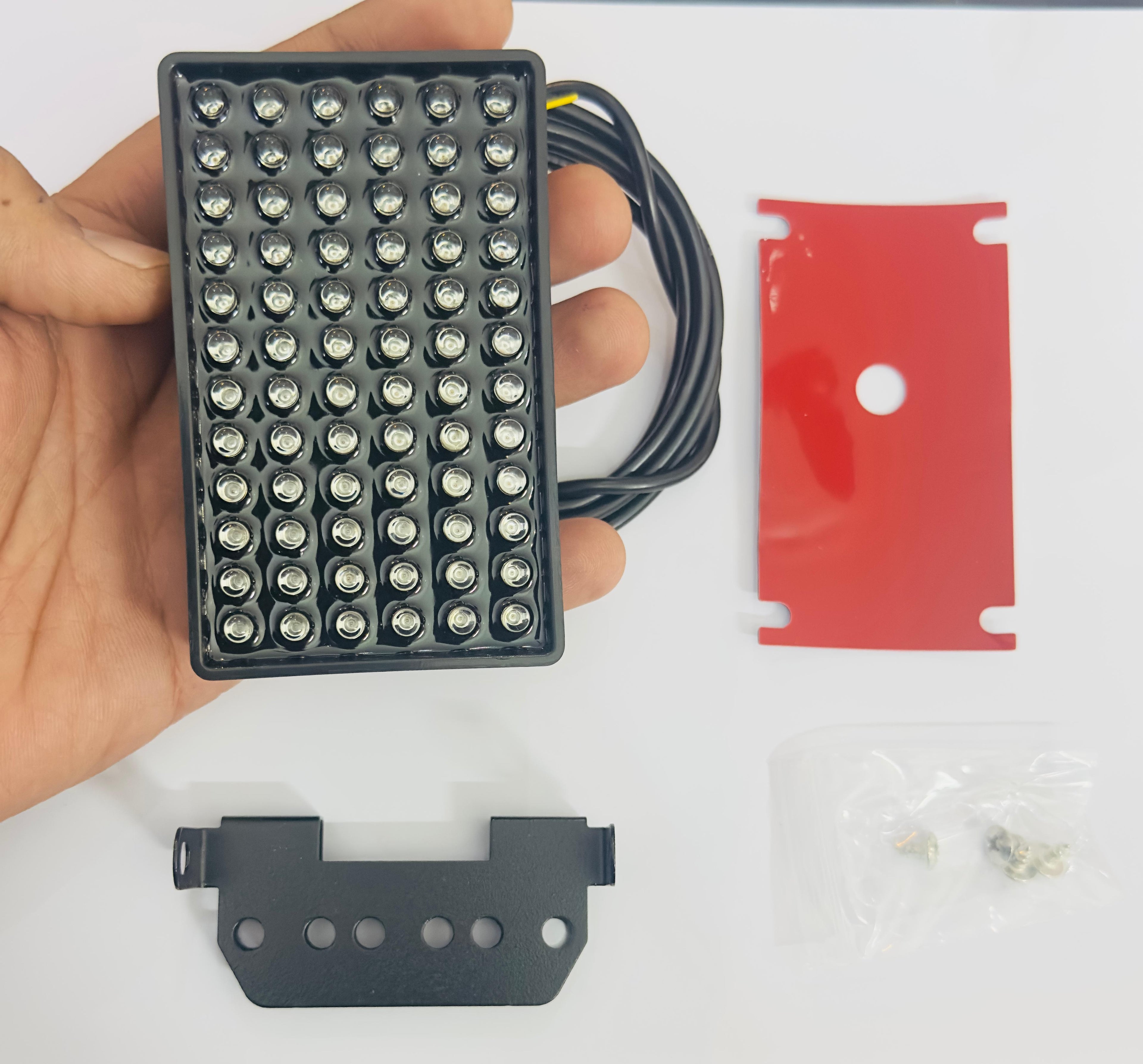 F1 FLASHING TAIL BRAKE LIGHTS F1 Style 12V DRL Stop Safety Lamp Car Motor LED Rear Flashing Tail Fog stop Light (72 LED F1 LIGHT BLACK GLASS)