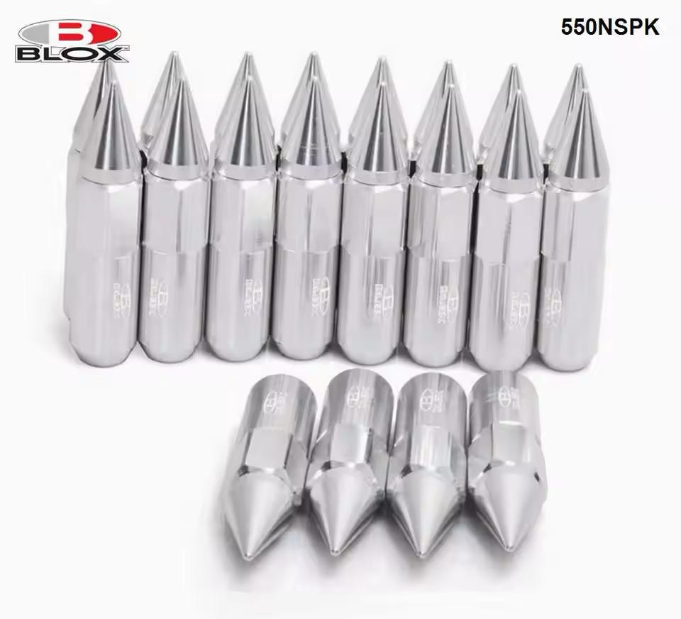 20PC SILVER 1.25 LUG NUTS Car Extended Forged Aluminum Tuner BLOX LUG Nuts For Hyundai Kia Honda Scorpio & Mahindra Racing Wheel Lug Nut
