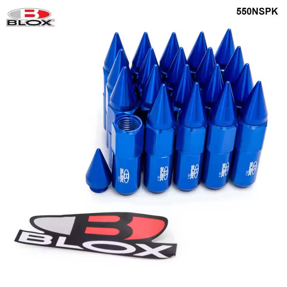 20PC BLUE 1.25 LUG NUTS Car Extended Forged Aluminum Tuner BLOX LUG Nuts For Hyundai Kia Honda Scorpio &amp; Mahindra Racing Wheel Lug Nut