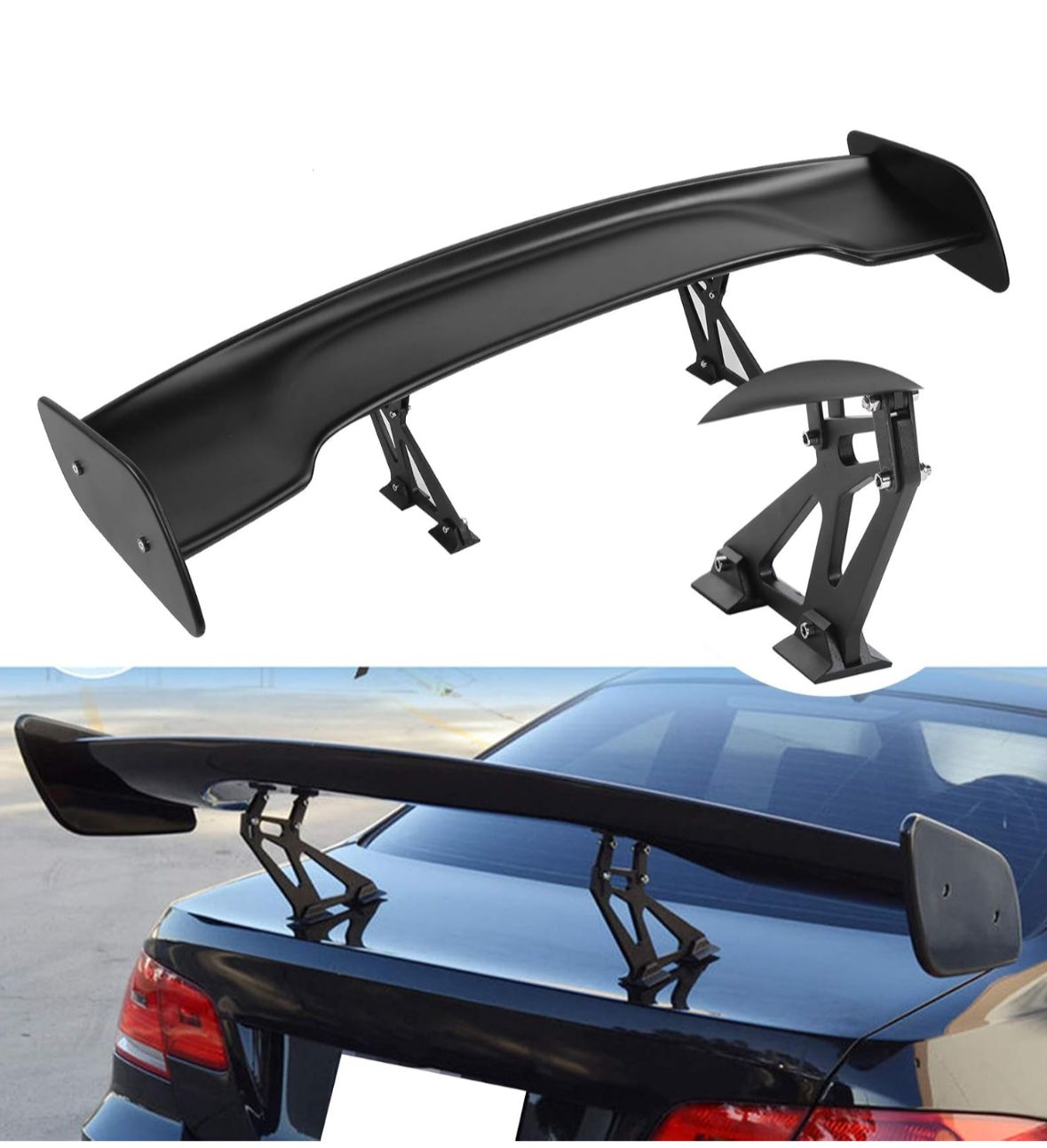 GT Big SPOIILER Single Rearr GT Wing 44" Lightweight Spoilerr Rear Car Rear Wing Spoiler Single-Deck Aluminum Spoiiler Wiing Spoilerr 1 Piece