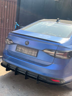 Rear 4 Fin Virtus Diffuser Bumper Lip car 4 Wing ABS Acrylic Spoiler Glossy Black Car Attractive Spoiler for Car Exteriors Auto Accessories for Decoration