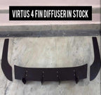 Rear 4 Fin Virtus Diffuser Bumper Lip car 4 Wing ABS Acrylic Spoiler Glossy Black Car Attractive Spoiler for Car Exteriors Auto Accessories for Decoration