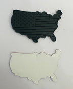 Full Black USA map Sticker 3D Metal Logo 8cmx5cm USA Logo Car Emblem 3D Badge Auto Racing Sport Sticker Country map Metal Stickerr