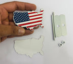 Chrome Red Grill USA map Sticker 3D Metal Logo 8cmx5cm USA Logo Car Emblem 3D Badge Auto Racing Sport Sticker Country map Metal StIicker-1 Piece