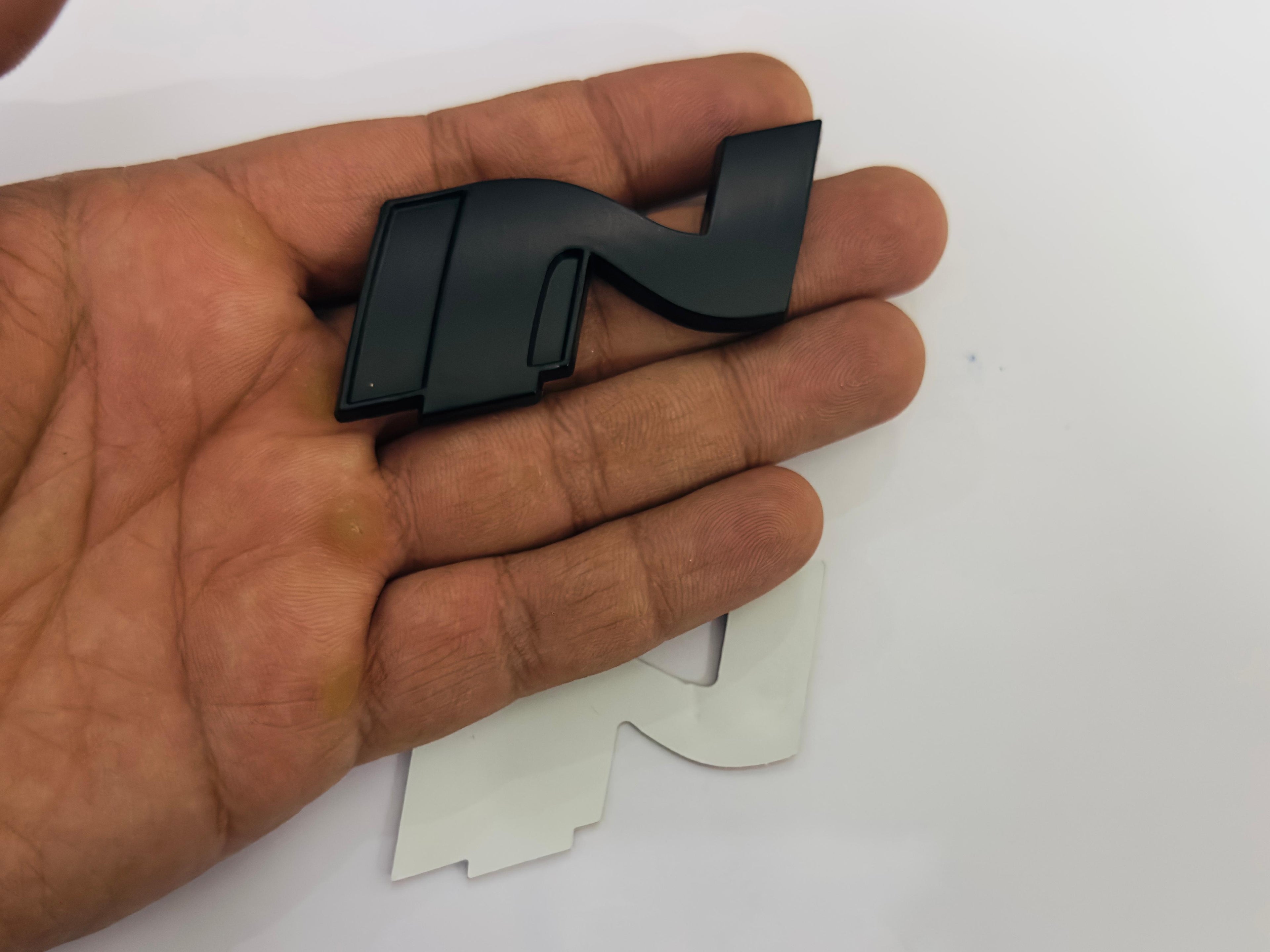 Full Black N Line Sticker (3cmx6cm) Car, Bike Metal Logo Car Emblem 3D Badge Auto Racing Sport Sticker Grand Tourer Decal (Full Black N ONLY-Logo)
