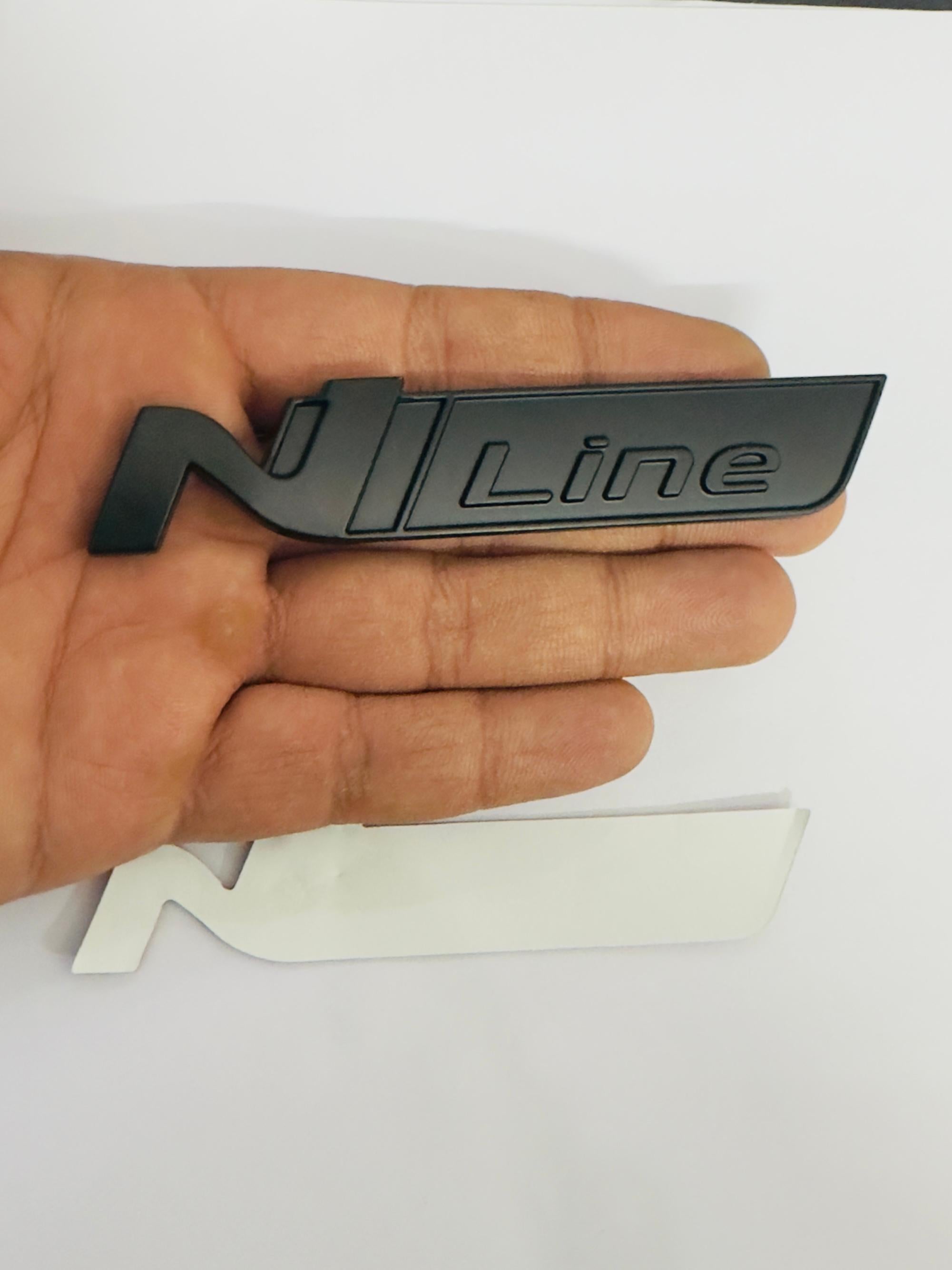 Full Black N Line Logo Car Bike Metal Logo 11cmx2cm Car Emblem 3D Badge Auto Racing Sport Sticker Grand Tourer Decal 1 Pieces