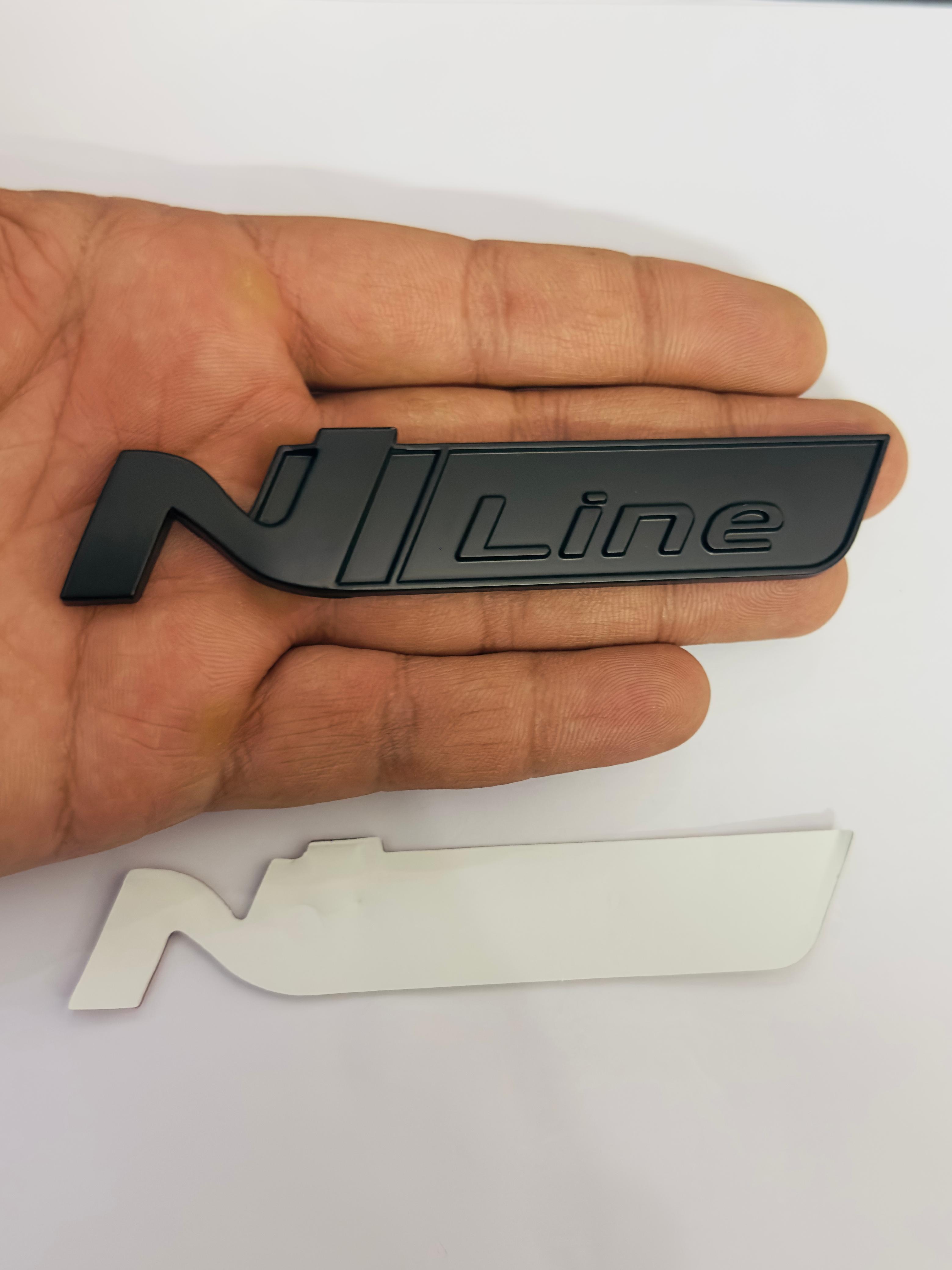 Full Black N Line Logo Car Bike Metal Logo 11cmx2cm Car Emblem 3D Badge Auto Racing Sport Sticker Grand Tourer Decal 1 Pieces