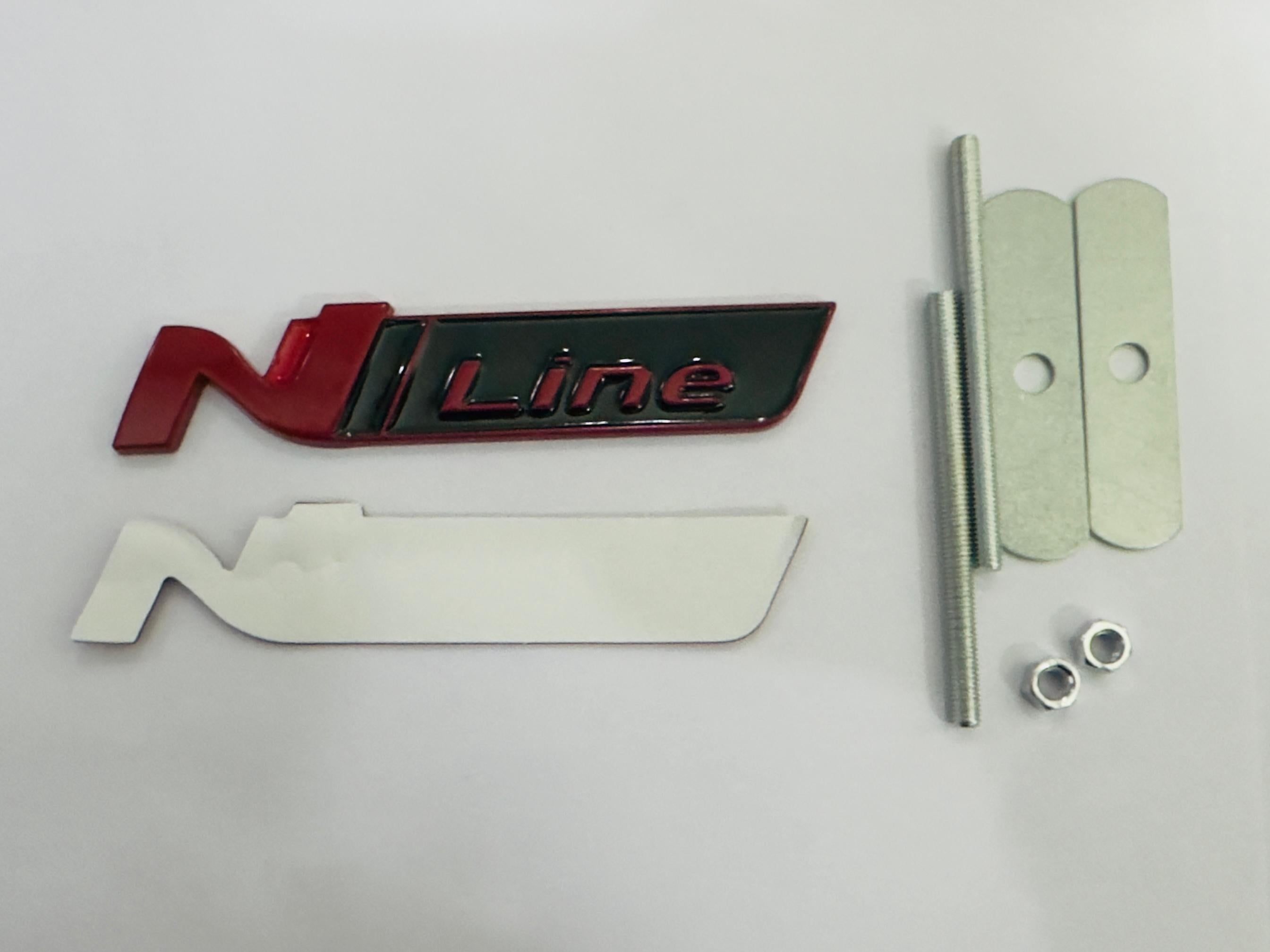 RED Black Grill Rear N Line Logo 11cmx2cm Car Bike Metal Logo Car Emblem 3D Badge Auto Racing Sport Sticker Grand Tourer Decal 1PC Metal Sticker