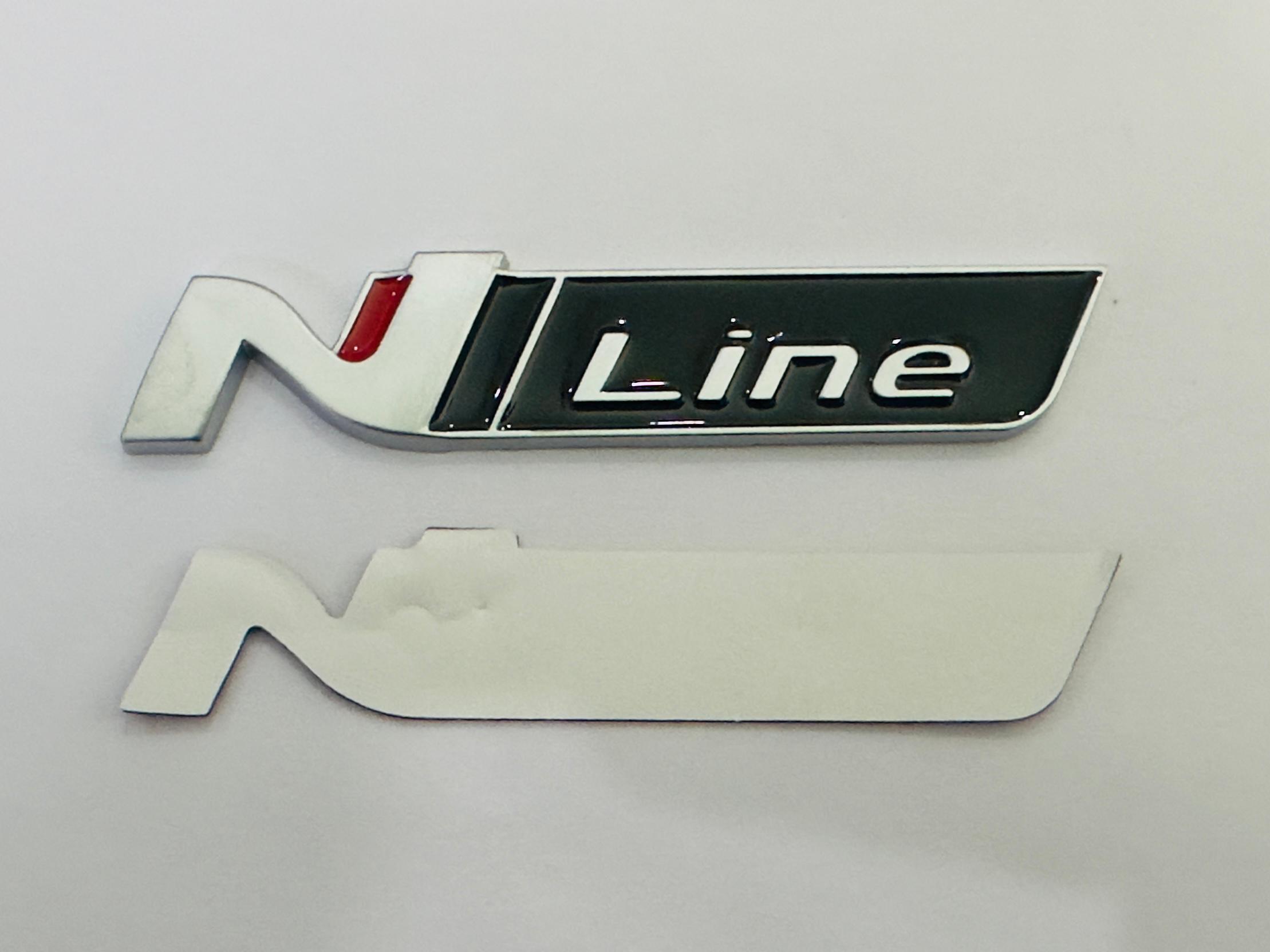 Silver Black N Line Logo Car Bike Metal Logo 11cmx2cm Car Emblem 3D Badge Auto Racing Sport Sticker Grand Tourer Decal 1 Pieces