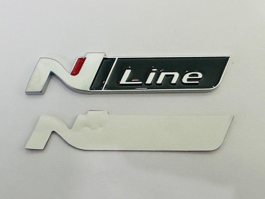 Silver Black N Line Logo Car Bike Metal Logo 11cmx2cm Car Emblem 3D Badge Auto Racing Sport Sticker Grand Tourer Decal 1 Pieces