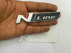 Silver Black N Line Logo Car Bike Metal Logo 11cmx2cm Car Emblem 3D Badge Auto Racing Sport Sticker Grand Tourer Decal 1 Pieces