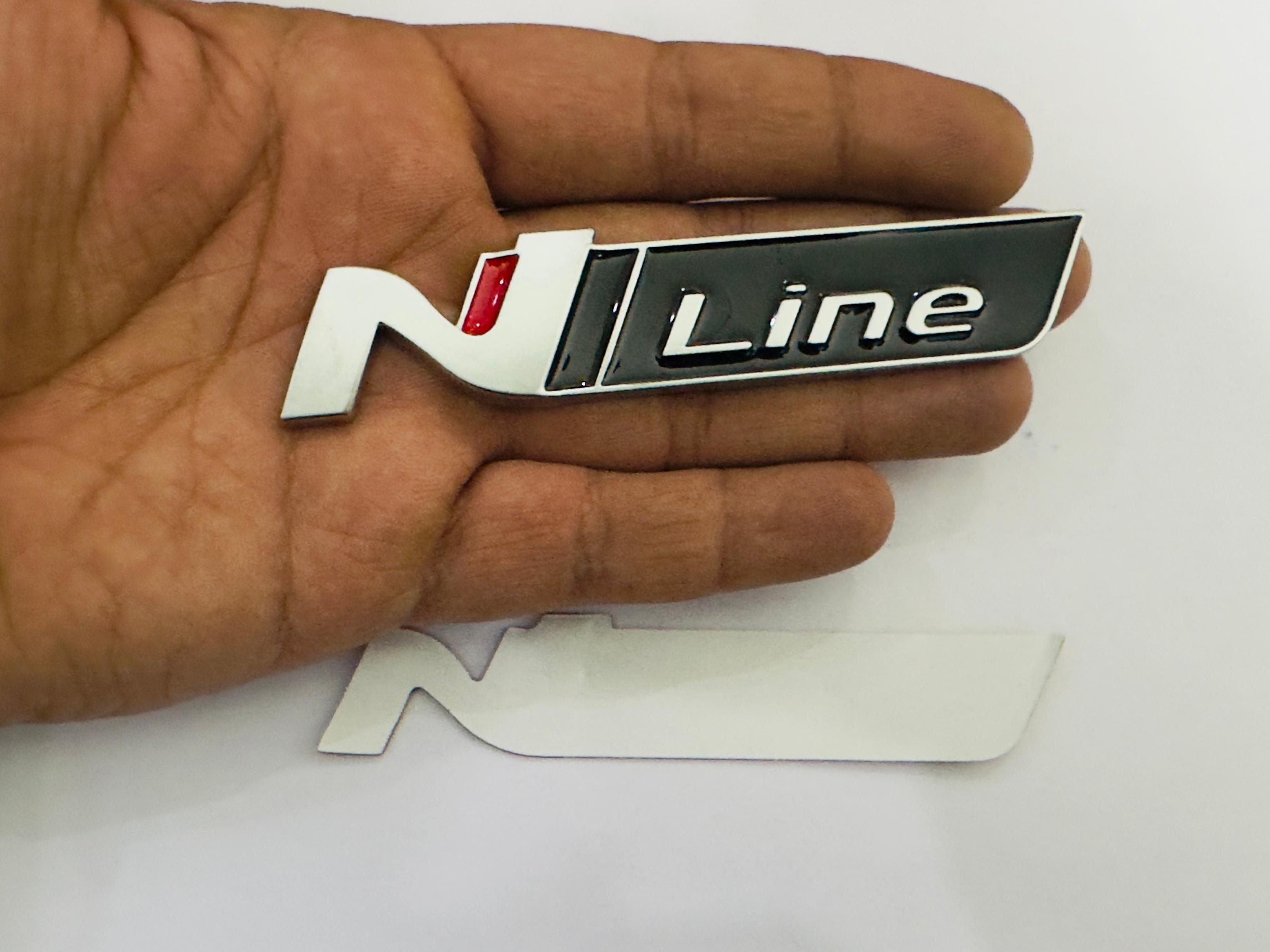 Silver Black N Line Logo Car Bike Metal Logo 11cmx2cm Car Emblem 3D Badge Auto Racing Sport Sticker Grand Tourer Decal 1 Pieces