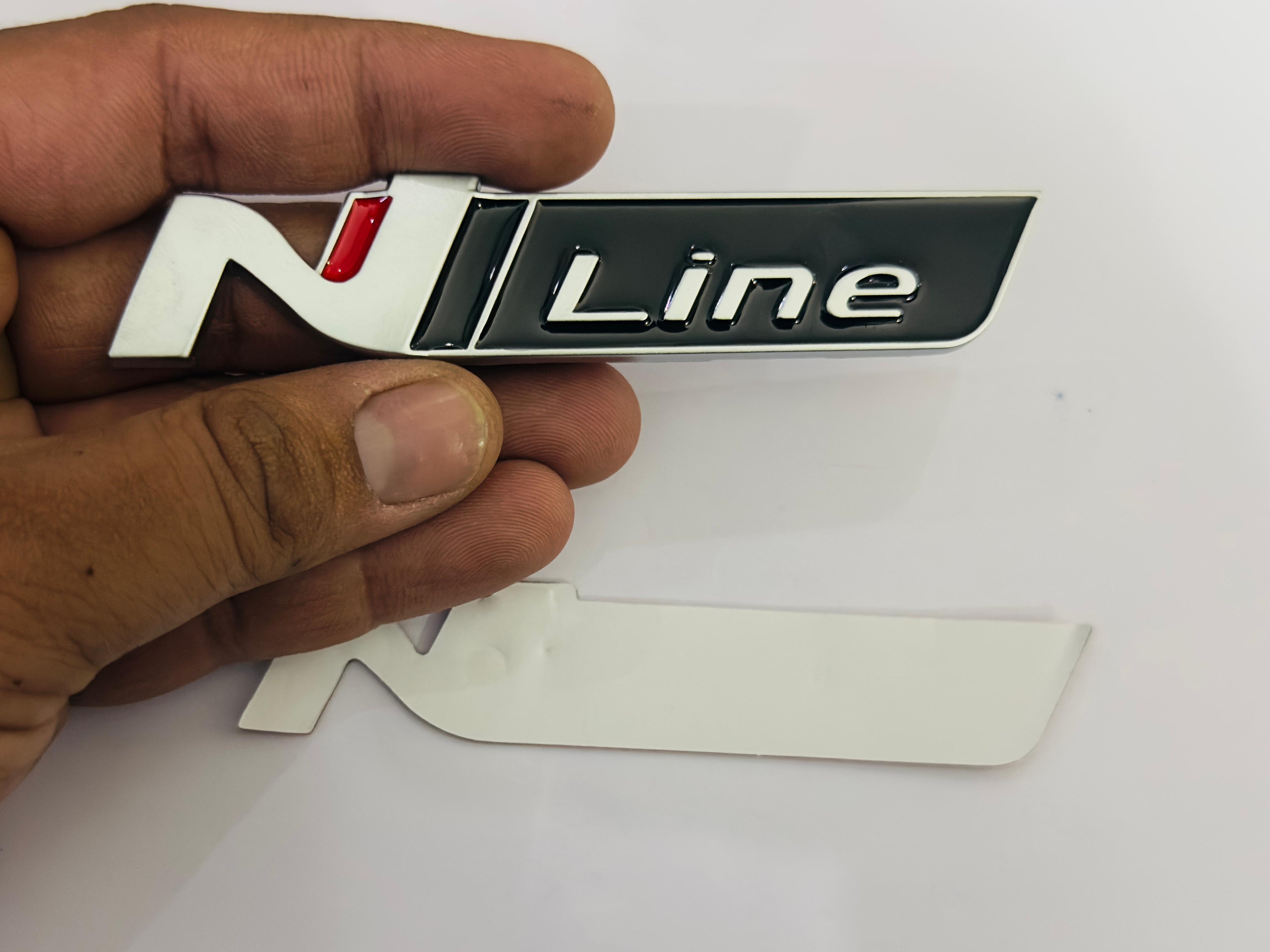 Silver Black N Line Logo Car Bike Metal Logo 11cmx2cm Car Emblem 3D Badge Auto Racing Sport Sticker Grand Tourer Decal 1 Pieces