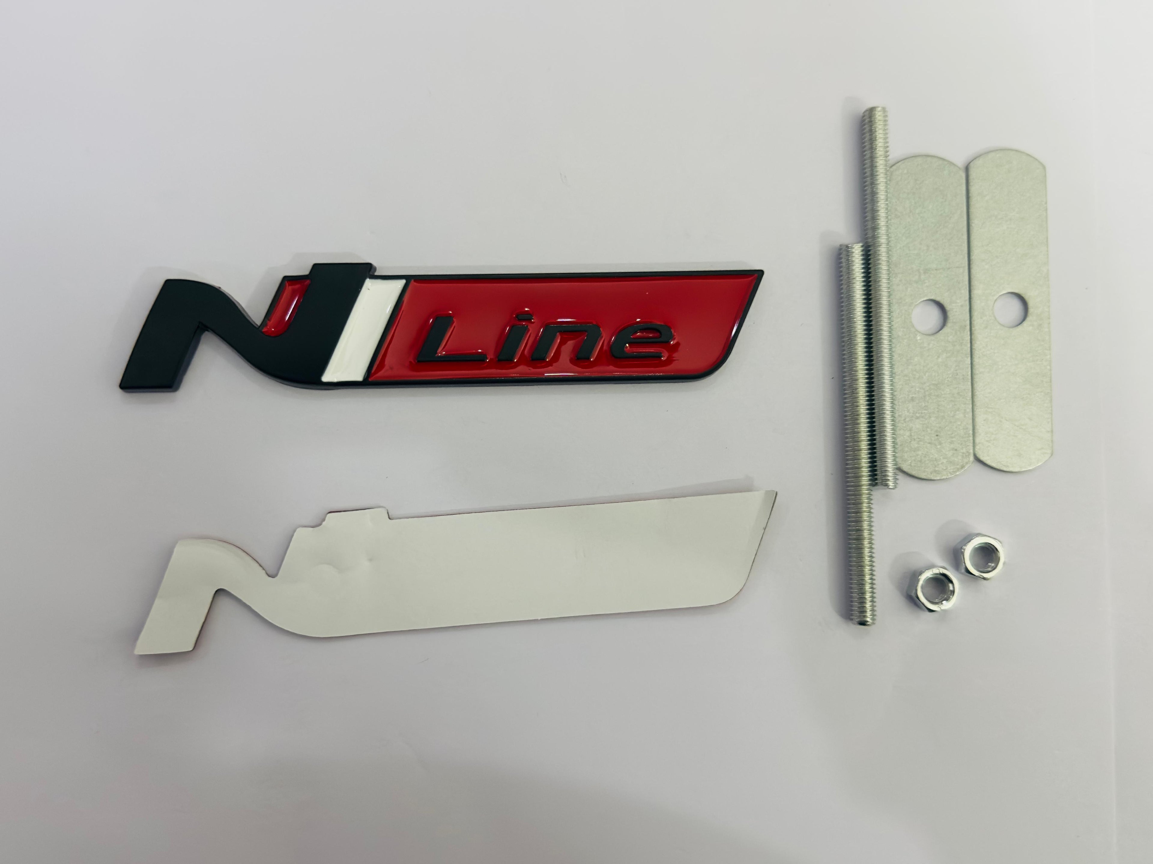 Black Red Grill Rear N Line Logo 11cmx2cm Car Bike Metal Logo Car Emblem 3D Badge Auto Racing Sport Sticker Grand Tourer Decal Versatie Loggo
