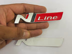 Chrome RED N Line Logo Car Bike Metal Logo 11cmx2cm Car Emblem 3D Badge Auto Racing Sport Sticker Grand Tourer Decal 1 Pieces