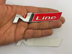 Black RED N Line Logo Car Bike Metal Logo 11cmx2cm Car Emblem 3D Badge Auto Racing Sport Sticker Grand Tourer Decal 1 Pieces
