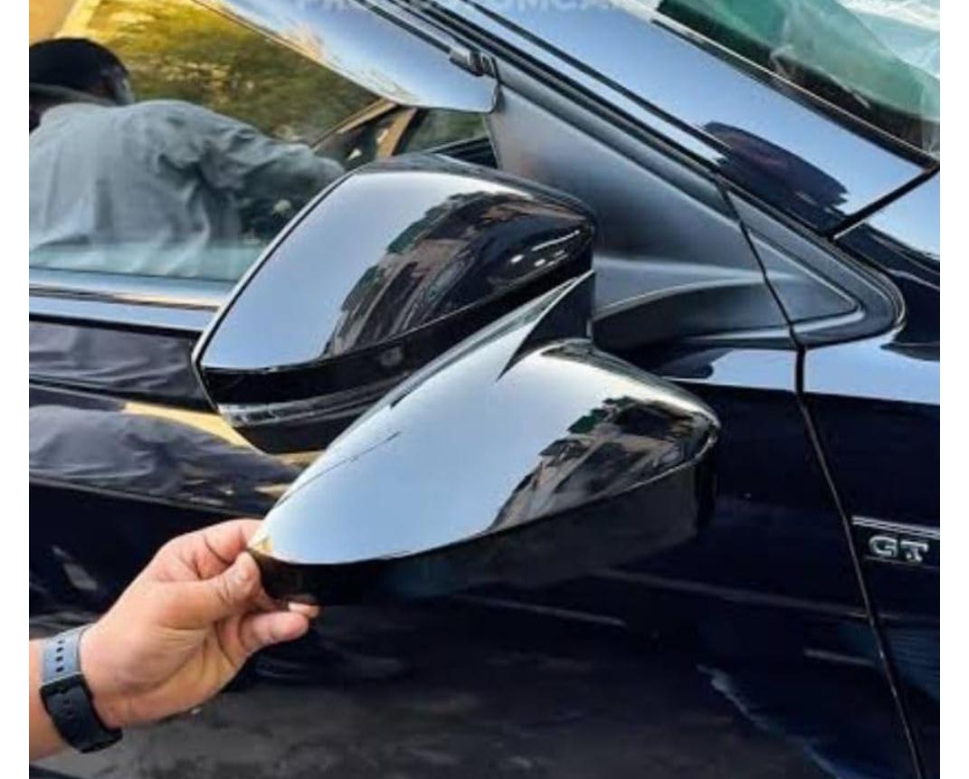 ABS Quality Virtus Batman Side Mirror Cover for VW Black Virtus Mirror Cap 2 PC Rearview Side Mirror Covers Auto Accessories for Car Decoration