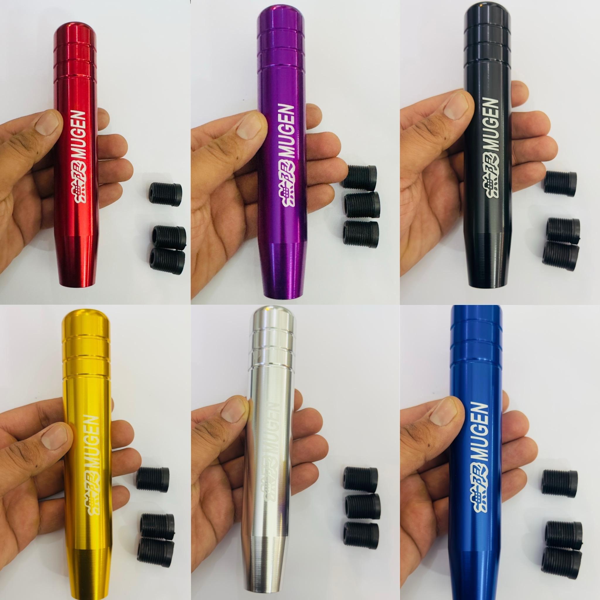 Mugen 18CM Universal Mugen Long Racing Car Mugen Shift Knob Manual Transmissive Mugen Gear Shift Knob WID 3 Adapters Universal Decorative Knob